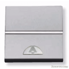 ABB NIE Zenit Серебро Выключатель 1-клавишный кнопочный НО-контакт с символом Звонок 2 мод