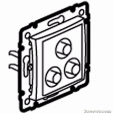 Тройная розетка RCA (774184) слоновая кость Valena