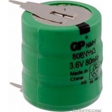 80 BVH3A2H (2 ножки), Аккумулятор никель-металлгидридный NiMH 80mAh (1шт) 3.6В