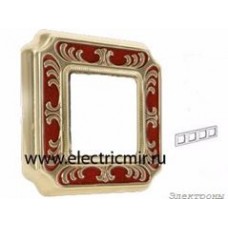 FD01354ROEN Рамка на 4 поста красная SIENA ENAMEL