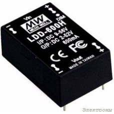 LDD-350H, DC/DC LED Driver, 20Вт, вх 9-56В, вых 2-52В/350мА, преобразователь для светодиодного освещения