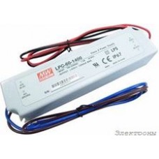 LPC-60-1400, AC/DC LED, 9-42В,1.4А,59Вт,IP67 блок питания для светодиодного освещения