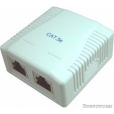 HYC-B061121 (NC-MB2EDUWH), Розетка компьютерная RJ-45 х 2 на стену CAT.5e