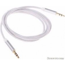 PL1003, Кабель 3.5 Jack (M) - 3.5 Jack (M) текстиль, 1м, белый