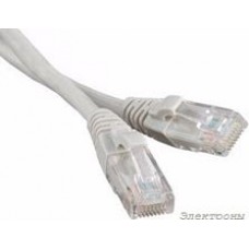 PL1219, Патчкорд UTP кат.5E RJ-45 вилка - RJ-45 вилка, серый, 1 м