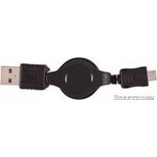 PL1310, Кабель-рулетка USB2.0 A - Mini USB B, 0.8м