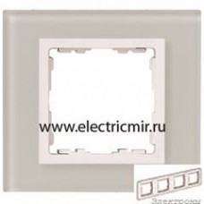 82647-60 Рамка на 4 поста натуральный-белый (стекло) Simon : от компании Electrony