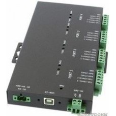 USB2-4COMi-Si-TB, 4-портовый преобразователь USB в RS-232/422/485 в мет. корпусе, крепление на DIN-рейку