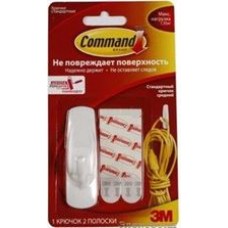 17001NEW, Крючок Command,белый,средний,1 шт./2 белые полоски