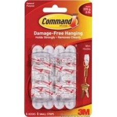 17006CLR Command прозрачный до 225гр. 6шт., Крючок легкоудаляемый для ключей