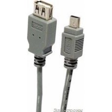 BW1422, Кабель мультимедийный USB2.0 A розетка - Mini USB B(5P) вилка, 0.5м