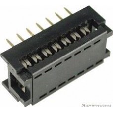 DIP-14 (DS1019-14N), Разъем узкий DIP на шлейф 14 контактов