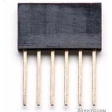 DS1023-30 1x6 for Arduino (PBS-6), Гнездо на плату 2.54мм 1х6 прямое L=11.5mm