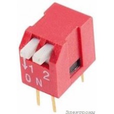 DS1040-02RT, DIP переключатель 2pin угловой красный