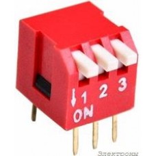 DS1040-03RT, DIP переключатель 3pin угловой красный