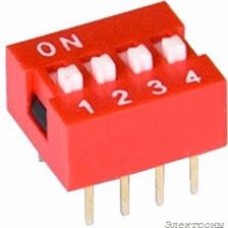 DS1040-04RN, DIP переключатель 4pin красный