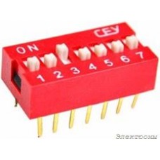 DS1040-07RN, DIP переключатель 7pin красный