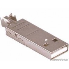 USB-A (DS1107-W), Вилка на кабель (белая), тип А