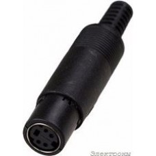 1-474, Разъем mini DIN 4 pin  гн  пластик на кабель