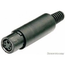 KLS1-294-F-04-B, Разъем mini DIN 4 pin  гн  пластик на кабель