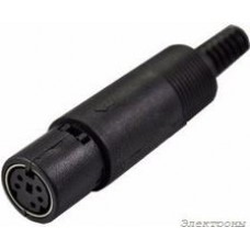 KLS1-294-F-05-B, Разъем mini DIN 5 pin  гн  пластик на кабель