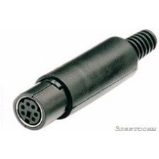 KLS1-294-F-06-B, Разъем mini DIN 6 pin  гн  пластик на кабель