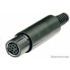 KLS1-294-F-08-B, Разъем mini DIN 8 pin  гн  пластик на кабель