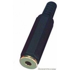 27-3161, Black Gold Plated 3.5mm In-Line Audio Jacks - Plastic 38C8910