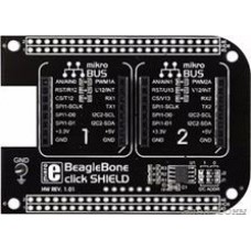 MIKROE-1596, BeagleBone click shield, Плата расширения для подключения модулей mikroElektronika серии click (mikroBUS) к BeagleBone