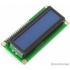 MIKROE-55, Character LCD 2x16 with blue backlight, Матричный ЖКИ с подсветкой для наборов фирмы MIKROELEKTRONIKA формат 2х16 (ME-LCD 2X16)