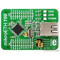 MIKROE-605, mikroETH100 Board, Периферийный модуль с Ethernet контроллером ENC624J600