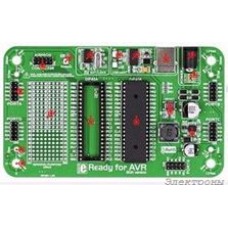 MIKROE-977, Ready for AVR board, Макетная плата с установленным мк ATmega16