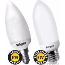 NCL-C35-09-827-E27 (94085), Лампа энергосберегающая  свеча  9Вт,2700K,E27