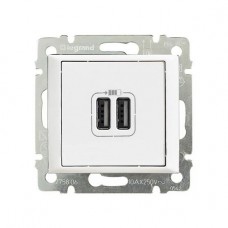 Legrand 770470 Зарядное устройство с 2-мя коннекторами USB Valena 1500 мА белый