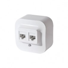 Legrand 782228 Розетка двойная 2x RJ 45 категория 5e UTP Quteo IP 20 белый