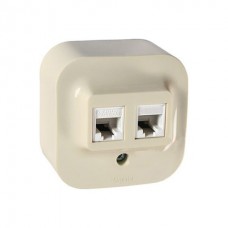 Legrand 782251 Розетка двойная RJ 11  +  RJ 45 категория 5e UTP Quteo IP 20 слоновая кость