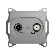 Механизм телевизионной оконечной розетки TV/SAT 1dB Schneider Electric GLOSSA, цвет алюминий