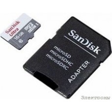 SDSQUNS-016G-GN3MA (SDSQUNB-016G-GN3MA), Карта памяти Ultra MicroSD 16ГБ, переходник SDHC, Class 10