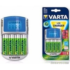 57070, Зарядное устройство VARTA LCD + 4*AA 2600 mAh R2U, 12V, USB адаптер