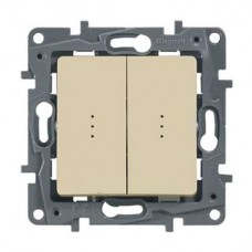 Legrand 672304 Выключатель двухклавишный с подсветкой 10А на винтах слоновая кость