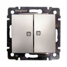 Legrand 770213 Выключатель двойной с двумя индикаторами Valena 10 AX 250 В~ алюминий