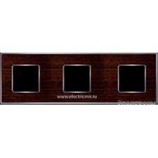 FD01313WCB Рамка на 3 поста WENGE Bright Chrome WOOD