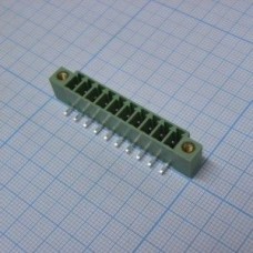 15EDGRM-3.81-10P-14-00AH, Разъемный клеммный блок на плату, 10 контактов. Серия 15EDGRM-3.81