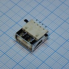 292303-9, Разъем USB тип A, USB 2.0, розетка, 4 вывода, поверхностный монтаж, прямой угол