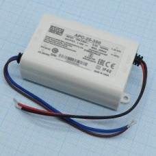 APC-25-350, AC-DC, 24.5Вт, токовый выход, вход 90…264В AC, выход 350мА/25…70В, изоляция 3750В AC, в кожухе 84х57х29.5мм, -30…+70°С