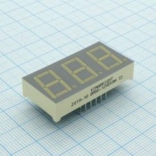 BA56-12SYKWA, 3-х разрядный индикатор/14.22мм/желтый/590нм/21-39мкд