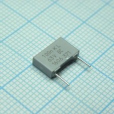 BFC237111104, Пленочный конденсатор 0,1мкФ 63VDC/40VAC ±10% 10х2,5х6,5мм 105°C