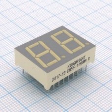 DA56-11YWA, 2-х разрядный индикатор 14,22мм/желтый/588нм/1.2-4.7мкд