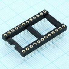 DS1001-01-24BT1WSF6S-JKB, DIP-панель цанговая под микросхему 24pin, шаг 2.54мм, ширина 15.24мм, 3А, -40 +105С