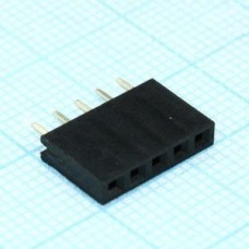 DS1023-1X5S21, гнездо на плату (шаг 2.54 мм) 5 контактов